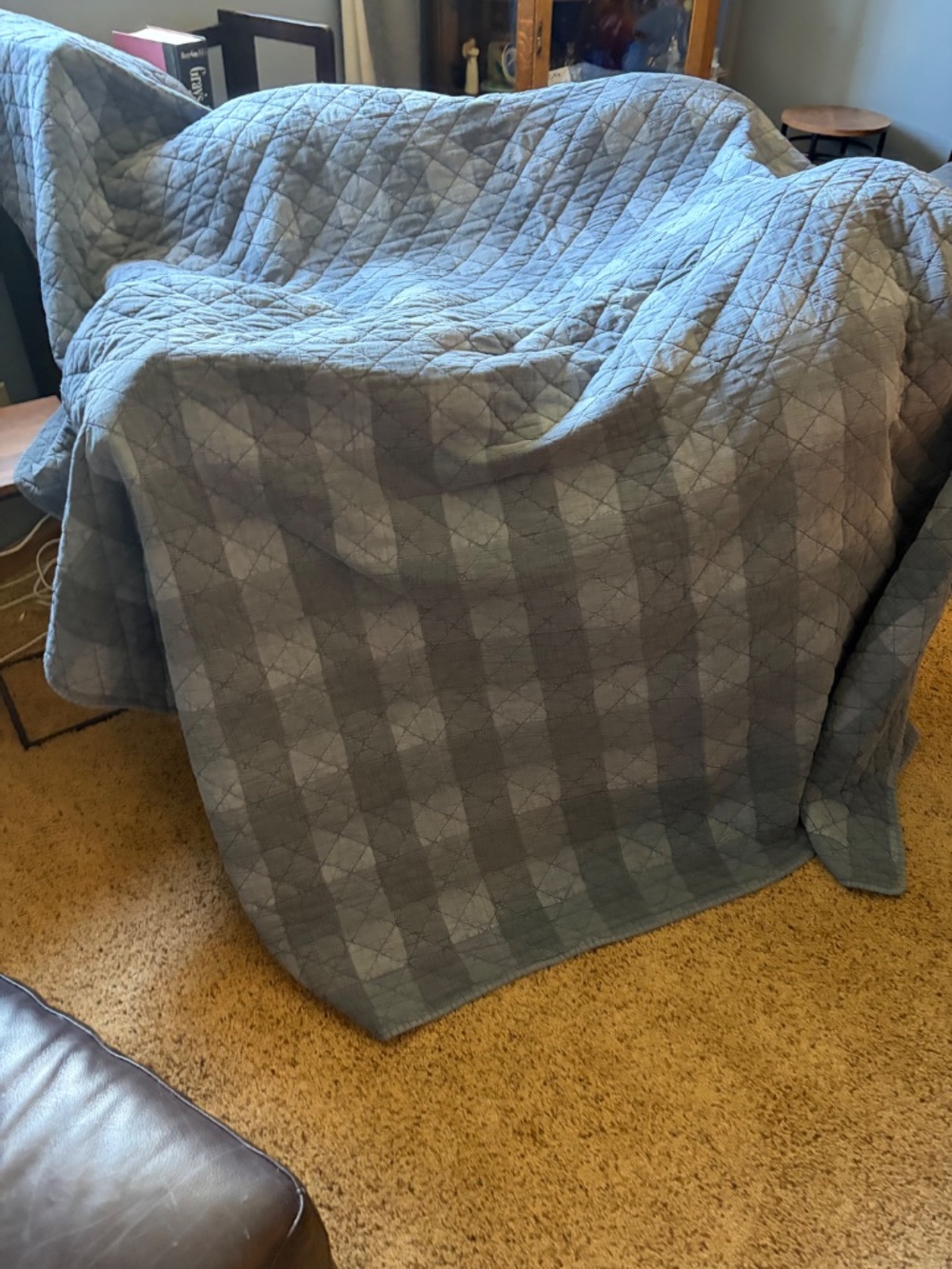 Hardly used Brooks Brothers lightweight Chambray quilt - Picture 7 of 8